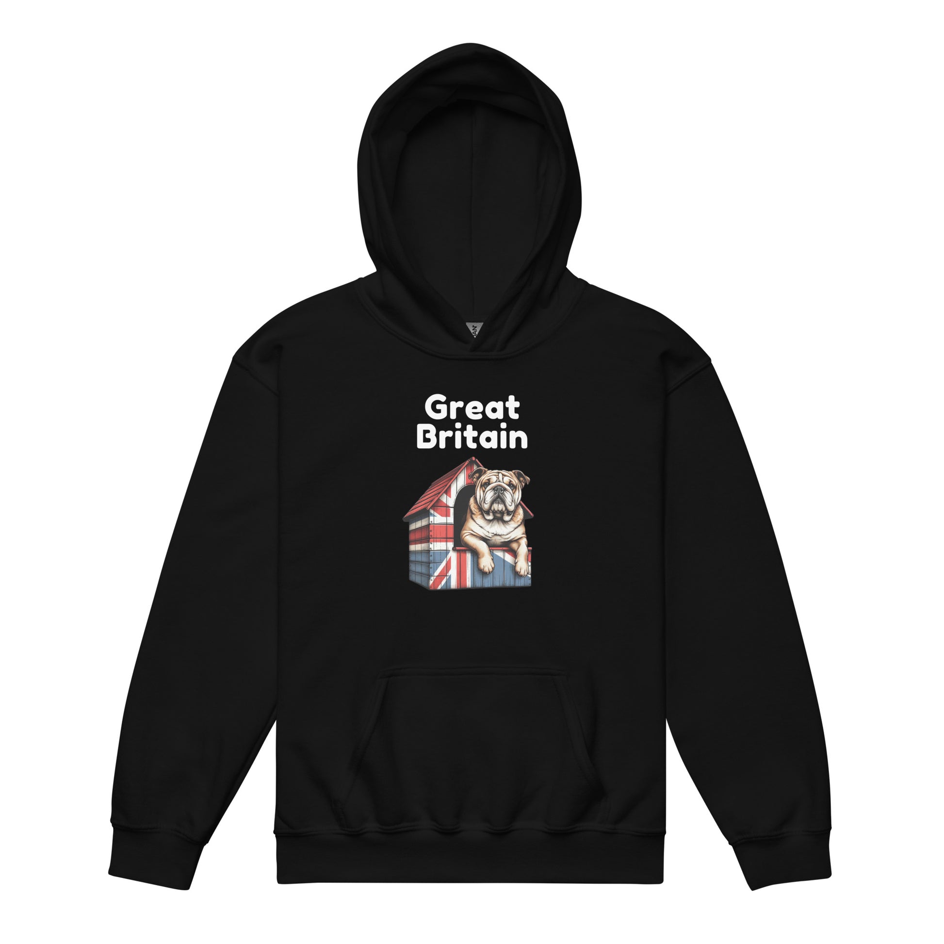 Great British Bulldog Sitting On A Dog House - Youth heavy blend hoodie XL t-shirt