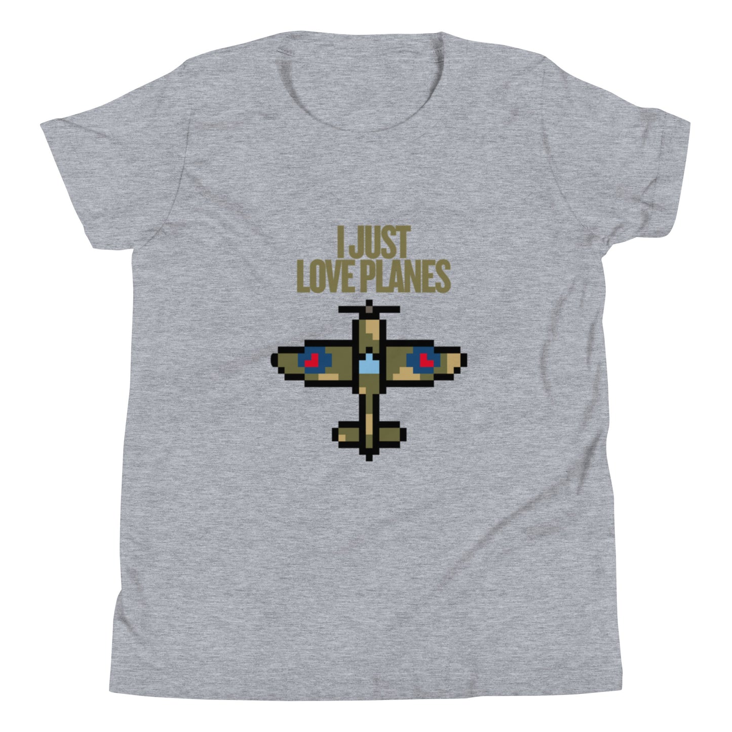 I Just Love Planes - Youth Short Sleeve T-Shirt Athletic Heather t-shirt