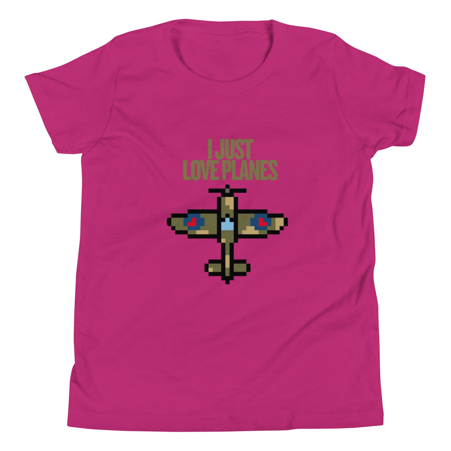 I Just Love Planes - Youth Short Sleeve T-Shirt Berry t-shirt