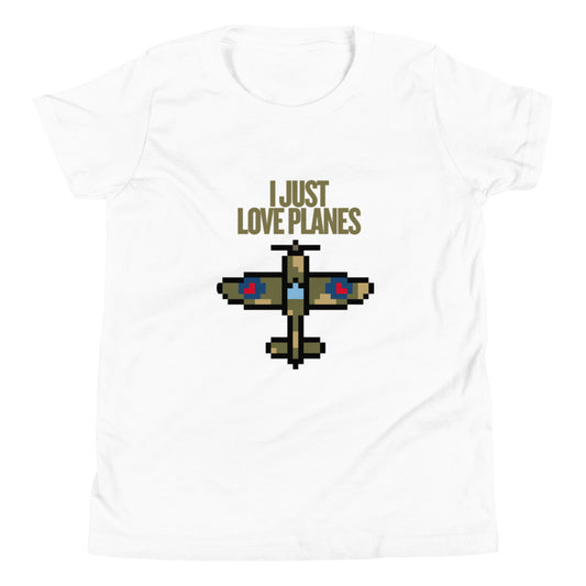 I Just Love Planes - Youth Short Sleeve T-Shirt White t-shirt
